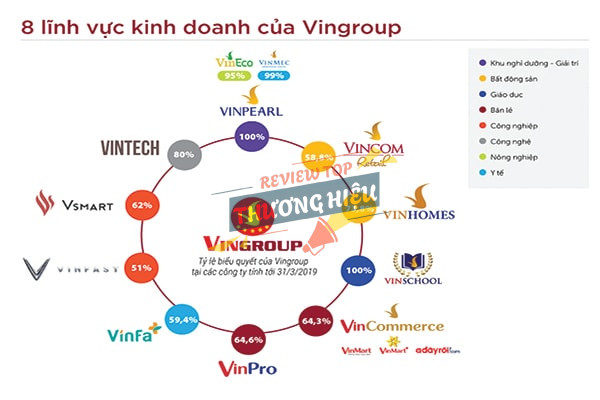 Các lĩnh vực đã chuyển nhượng của Tập đoàn Vingroup - CTCP