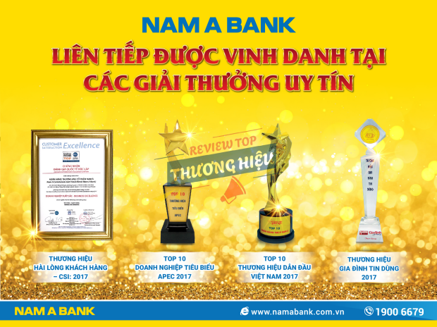 Review Ngân Hàng Tmcp Nam Á Có Uy Tín Không? 13 các giải thưởng và danh hiệu uy tín Ngân Hàng TMCP Nam Á