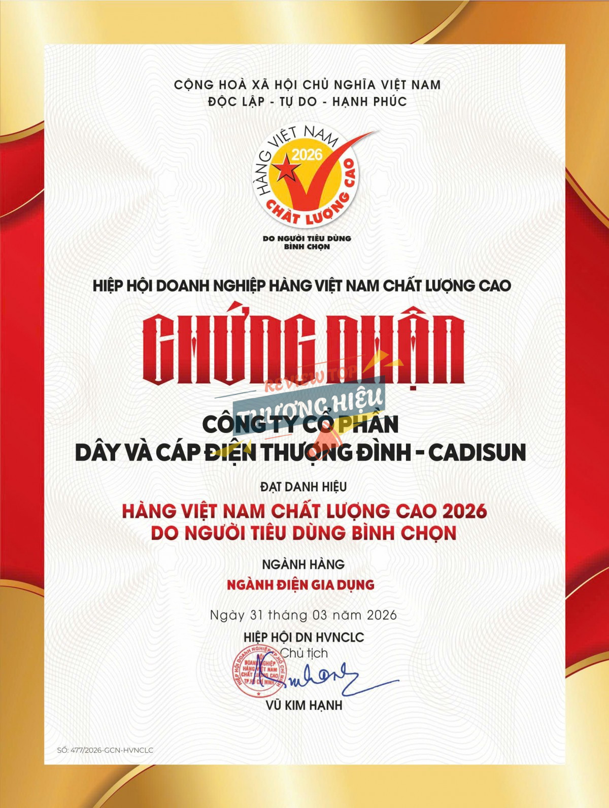 Review Công Ty Cp Dây Và Cáp Điện Thượng Đình Có Uy Tín Không? 16 Uy tín thương hiệu CADI-SUN trên thị trường Việt Nam và quốc tế