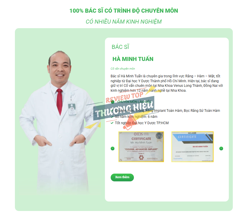 Có nên thăm khám, chăm sóc răng miệng tại Nha Khoa Venus không? 12 Đội ngũ nha sĩ tại Nha Khoa Venus